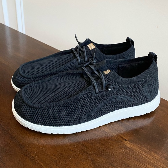Hey Dude Shoes Hey Dude Dupes Knit Arch Support Orthofeet Black